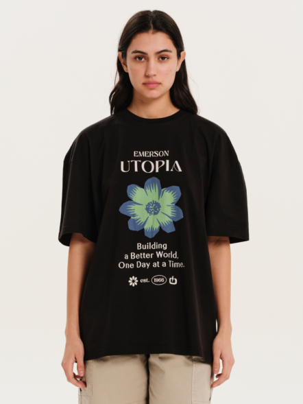 EMERSON "UTOPIA" ΓΥΝΑΙΚΕΙΟ KONTOMANIKO T-SHIRT