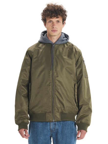 EMERSON MEN’S FLIGHT JACKET WITH DETACHABLE HOOD