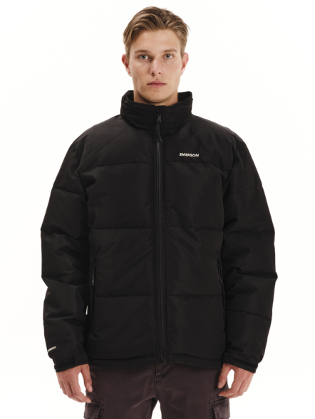 EMERSON MEN’S PUFFER JACKET WITH ROLL-IN HOOD