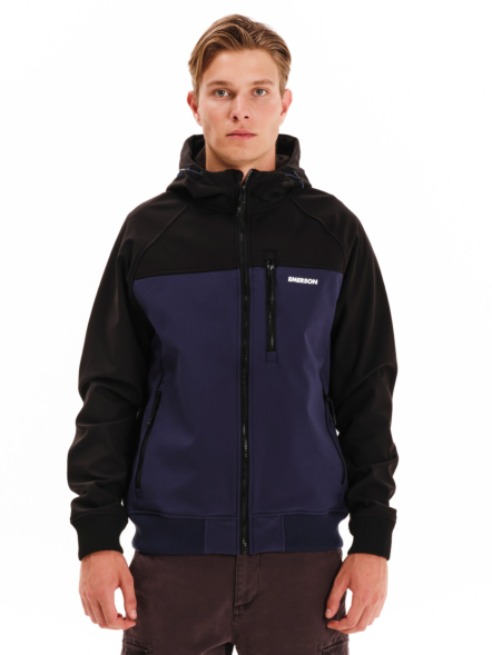 EMERSON MEN’S HOODED RAGLAN BONDED BOMBER JACKET