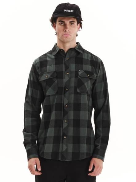 EMERSON MEN’S CHECKERED BUTTON DOWN FLANNEL SHIRT