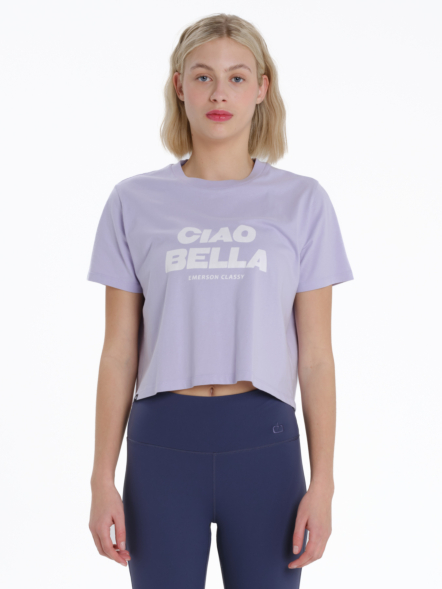 EMERSON "CIAO BELLA" ΓΥΝΑΙΚΕΙΟ BOXY CROP ΚΟΝΤΟΜΑΝΙΚΟ TOP